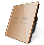 Load image into Gallery viewer, 2 gang gold  smart switch 
