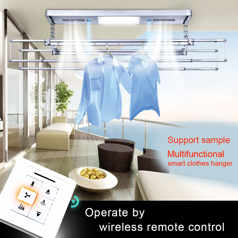 Hanger is operated by wireless remote control